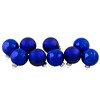 Northlight 2-Finish Glass Ball Christmas Ornaments - 2.5" (60mm) - Royal Blue - 9ct - 2 of 4