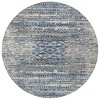 Blue And Beige Moroccan Washable Indoor Outdoor Area Rug - 4 of 4