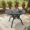 39" Black Cast Aluminum Outdoor Dining Table – Round Weather-Resistant Patio Table with Classic Design - 3 of 4