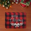 Unique Bargains Christmas Place Mats Linen Red Black White 13"x17.7" 2Pcs - 2 of 4