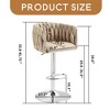 360° Fabric cover Swivel Bar Stools Set of 2, Adjustable Counter Height Bar Chairs with Woven Back & Footrest - Leovsnove - 3 of 4