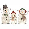 Joyfy 3 Pcs 2D Christmas Snowman Family Yard Light Decorations, Warm White Lights with Metal Stakes for Christmas Indoor Outdoor Garden Holiday Décor - 4 of 4