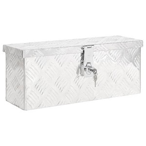 vidaXL Storage Box Silver 19.7"x5.9"x8.1" Aluminum - 1 of 4