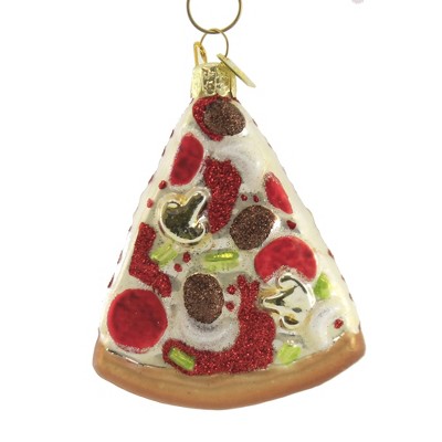 Noble Gems 3.75" Thick Crust Pizza Slice Pepperoni The Works Italian  -  Tree Ornaments