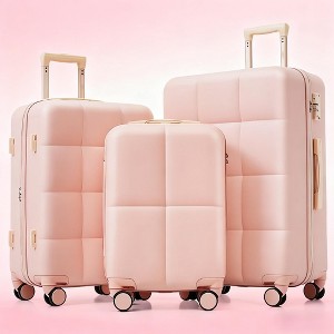 KWPZQEB 3 Piece Luggage Set Carry on Suitcase with ABS+PC Hardshell, Spinner, Lightweight TSA Lock (20", 24", 28") - 1 of 4