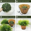 2-Pack UV Resistant Hanging Artificial Ferns with Basket - Faux Outdoor Plants for Porch, Patio, Balcony & Garden Decor - 3 of 4
