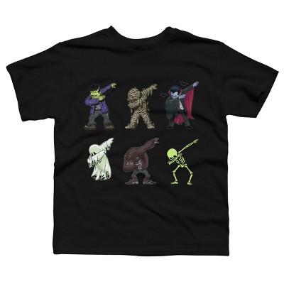 Boy's Design By Humans Dabbing Halloween Creatures Skeleton Zombie Dab By vomaria T-Shirt
