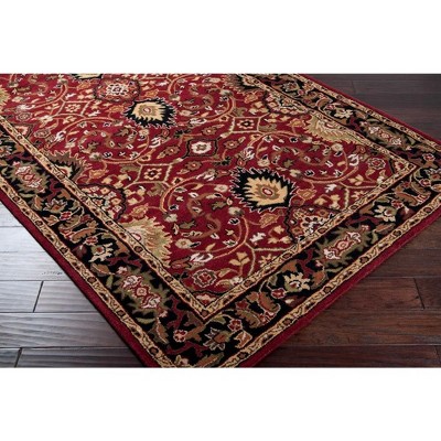 Hardisty 6' Square Tufted Burgundy Wool Area Rug