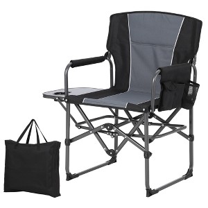 Camping Director Chair With Side Table - 400 Lbs Heavy Duty Portable Folding Chair With Detachable Side for Beach, Trip, Picnic - 1 of 4