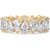 14K Gold Plated Pear Love Eternity Rings for Women | Gold Cubic Zirconia Ring | Bridal Eternity Wedding Band Ring - 3 of 4