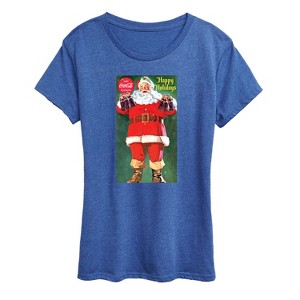 Women's - Coca-Cola - Vintage Santa With Coca Cola Bottles Short Sleeve Graphic T-Shirt - 1 of 4