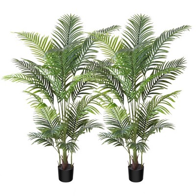 Dr.Planzen 2-Pack  Artificial Areca Palm Trees - Tall UV-Resistant Faux Plants - For Indoor & Sheltered Outdoor Home & Office Decor