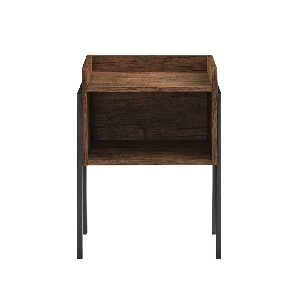 Photos - Dining Table Kazuyo Mid-Century Modern Open Cubby Side Table Walnut - Danya B.