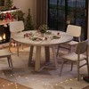 47'' Round Dining Table for 4-6 People, Farmhouse Wood Kitchen Table with Cross Base,Circle Dinner Table for Small Space & Apartment Use (Table Only) - 3 of 4