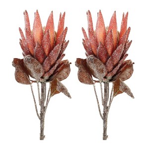 Red Protea Flower Stem (Set of 2) - 1 of 3