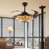 YIYIBYUS 42 Inches Tiffany Style Ceiling Fan with Remote and Retractable Blades - 2 of 4