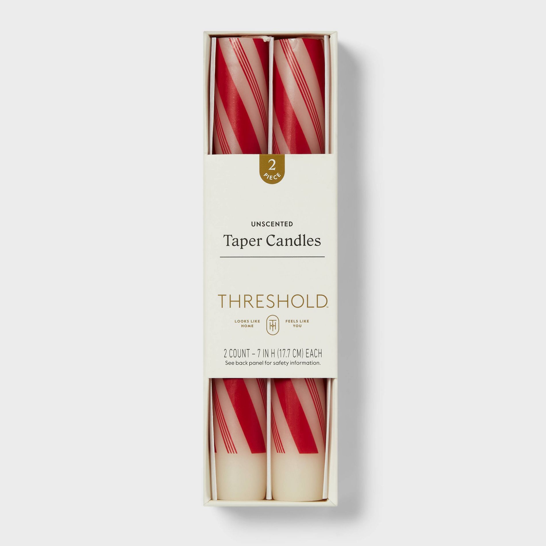 2pk Candy Cane Taper Candle Set - Threshold™