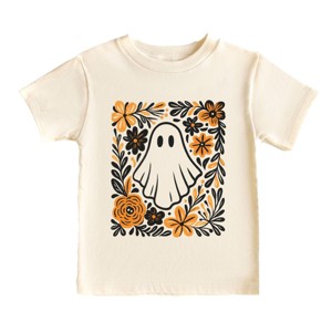 Ghost Floral Orange - Youth Short Sleeve Graphic T-Shirt and Toddler Short Sleeve Graphic T-Shirt - 1 of 4