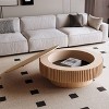 Round Coffee Table with Hidden Storage, Minimalist Fluted Accent Table Center Table - ModernLuxe - 2 of 4