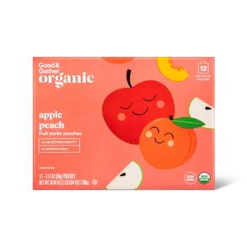 Organic Applesauce Pouches - Apple Peach - 12ct - Good & Gather™