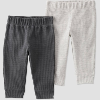 Image of Little Planet by Carter’s Organic Baby 2pk Thermal Pants - Gray 3M