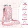 BABYYER Water Bottle Carrier Bag with Phone Pocket for 40/30 oz Tumbler with Card Holder (Pink) - 4 of 4