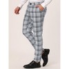 Lars Amadeus Men's Casual Slim Fit Plaid Pattern Checked Business Trousers - 2 of 4