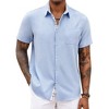 COOFANDY Men's Button Down Shirts Short Sleeve Casual Shirts Summer Beach Shirts Vacation Wedding Shirts with Pocket - 2 of 4