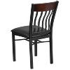 Emma and Oliver 2 Pk. Vertical Back Metal and Wood Restaurant Chair with Vinyl Seat - 3 of 4