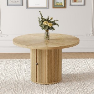 GDFStudio Daria Farmhouse Wooden Dining Table with Double-Layer Storage - 1 of 4
