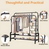 SKONYON Double Rods Garment Rack with Storage Shelves Steel Frame - 4 of 4