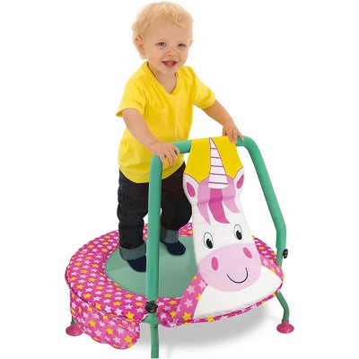 Multicolor Unicorn Nursery Trampoline with Foam Pad
