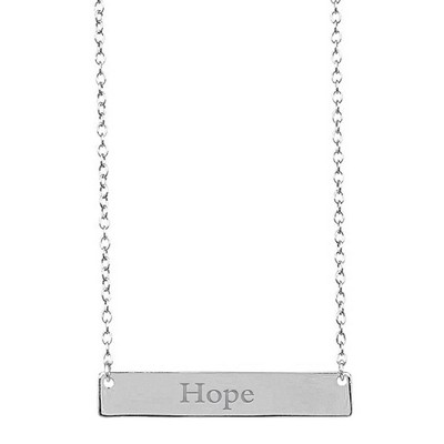 SHINE by Sterling Forever Sterling Silver Inspirational Bar Pendant Necklace