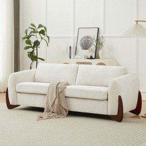 Christopher Knight Home Miles Modern Chenille 89" 3-Seater Sofa with Rubberwood Legs - 1 of 4