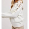 Women's Crochet Contrast Knit Sweater - BluIvy - 2 of 4