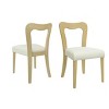 Upholstered Dining Chair Set of 2 Modern Contemporary with Rubberwood Frame & Open Back for Dining Room Kitchen-Baofuwish - 2 of 4