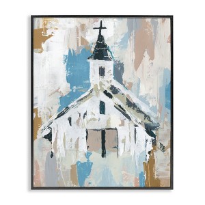 Stupell Industries Distressed Country Church Abstract Framed Giclee Art - 1 of 4