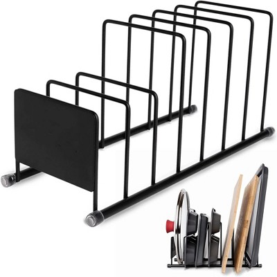 LunaLulinlk Dish Rack & Lid Organizer for Kitchen Counter Cabinet 7 Slots 13” Black