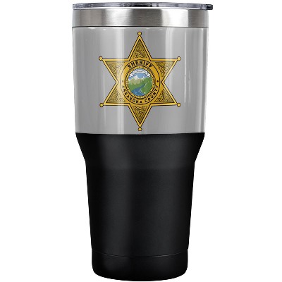 Longmire Badge Steel Tumbler 30oz Coffee Travel Mug
