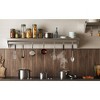 Whizmax Metal Storage Rack with Backplash for Kitchen,12" x 24" Stainless Steel Wall Mount Shelf with 5 Hooks - 3 of 4