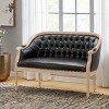 TiramisuBest Black Tufted Accent Chair, Upholstered Armchair with Button-Tufted Back, French Country Chair for Living, Bedroom, or Office - 3 of 4