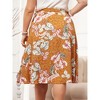 Agnes Orinda Women's Plus Size Boho Wrap Floral Lightweight A-Line Skirt - 4 of 4