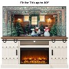 SinCiDo Fireplace TV Stand for 80 Inch TV, 32in Tall Farmhouse Highboy Entertainment Center with Sliding Barn Doors - 2 of 4