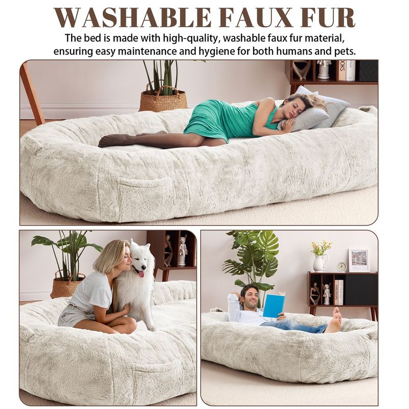 Giant Dog Bed for Men and Women, 75"x48"x14" - Washable & Plush Dog Bed for People, Suitable for Adults£¬Human-Sized Bed, 5 of 9