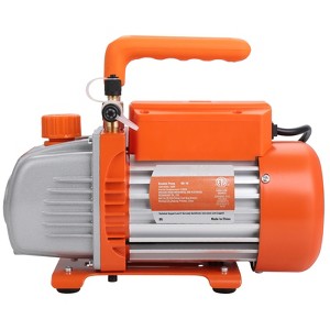 VEVOR 1/5 HP Single Stage Vacuum Pump, 3.5 CFM, 120V AC Air Conditioning Conditioner Vacuum Pump, 1/4" SAE Male 1/2" ACME Male Inlet, Orange - 1 of 4