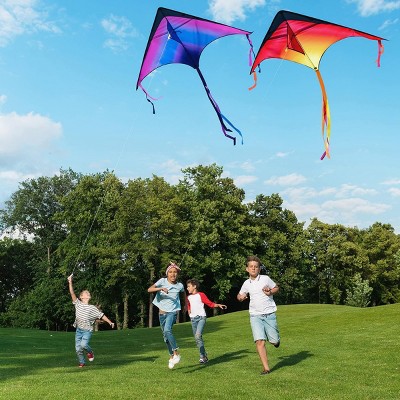 Large Gradient Color Delta Kites with Fiberglass Frame