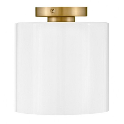 Pippa Lacquered Brass and Opal Glass Flush Mount Light