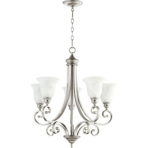 Quorum Lighting Bryant 5-Light Chandelier, Classic Nickel, 28W, 30H - 1 of 1