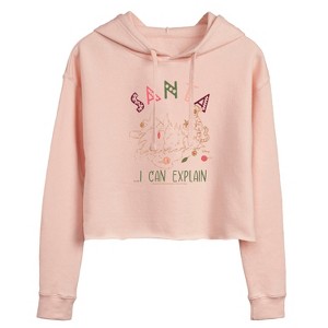 Women's - Winnie the Pooh - Christmas Tigger - Santa, I Can Explain Cropped Graphic Hoodie - 1 of 3