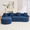 98.8" L-Shaped Chenille Sectional Sofa, 3-Seater Modular Couch with Curved Chaise, No Assembly for Living Room Apartment-3irtyhousy - 2 of 4